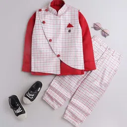 DKGF FASHION Boys 3-Piece Mandarin Collar Regular Fit Suit-picture-58