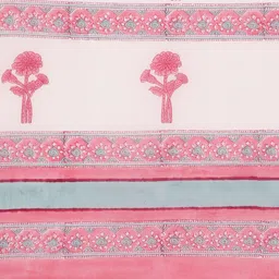 Taavi Ethnic Motifs Pure Cotton Hand Block Print Saree image 4