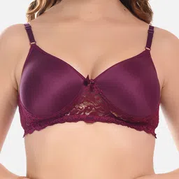 FIMS Black & Red Pack of 4 Cotton Lightly Padded Bra image 5