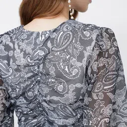 DressBerry 70s Paisley Vibes Ruching Revival Top image 3