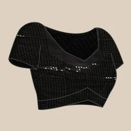 HERE&NOW Floral Sequinned Poly Georgette Saree image 5