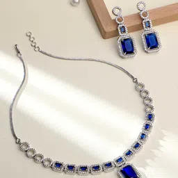 ASMITTA JEWELLERY Silver-Plated CZ Studded Jewellery Set-picture-29