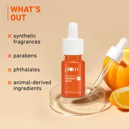 Plum Mandarin & 15% Vitamin C Glow Face Serum - Lightweight & Quick-Absorbing - 10ml image 4