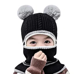 topibaaz Toddler Winter Hat Baby Beanie Cap for Girls Boys Soft Fleece Lined Woolen Hat for Kids Skull Earflap Hood Monkey Caps (Age 1-6 Yrs) image 3