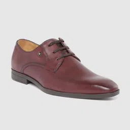 Louis Philippe Men Burgundy Leather Formal Derbys-image-52