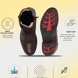 FAUSTO Men Brown Solid High-Top Boots image 2