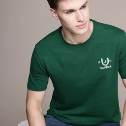 Nautica Pure Cotton Brand Logo Embroidered T-shirt-picture-34