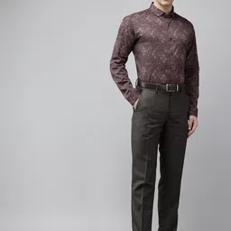 Van Heusen Slim Fit Printed Button-Down Collar Pure Cotton Formal Shirt image 5