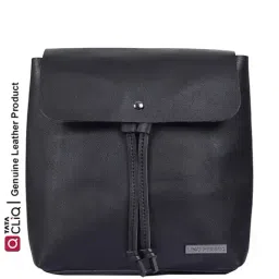 Lino Perros Black Leather Medium Convertible Backpack-image-65