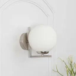 Kapoor Lamp Shades Moon Nickel & Frosted White Finish Wall Light image 4