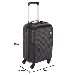 Kamiliant by American Tourister Kam Zakk Hard Luggage Bag 55 cm Black 4 Wheels 360° Spinner Smooth and Silent Wheels with Multi Step trolley Handle image 2