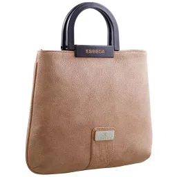 Esbeda Beige Solid Handbag image 3