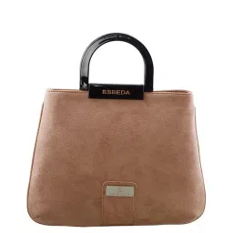Esbeda Beige Solid Handbag image 1