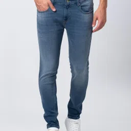 Spykar Mid Blue Cotton Slim Fit Jeans image 1
