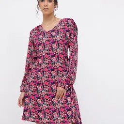 DressBerry Bloomy Confident Floral Printed A-Line Dress image 2