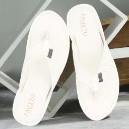 Fausto Men's White Thong Sandals-image-71