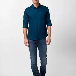 Spykar Dark Blue Cotton Comfort Fit Jeans image 5