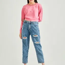 Cover Story Pink Full Sleeves Sweatshirt-image-27