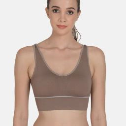 mod & shy Brown Removable Padded Sports Bra-picture-42
