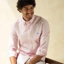 ANDAMEN Light Pink Slim Fit Shirt-picture-42
