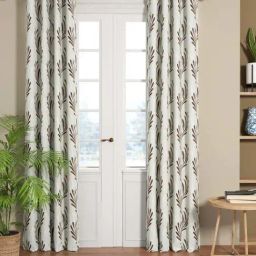 Bianca EL`PESSO Brown & Silver Faux Silk 7 Ft. Door Curtain - Set of 2-picture-38