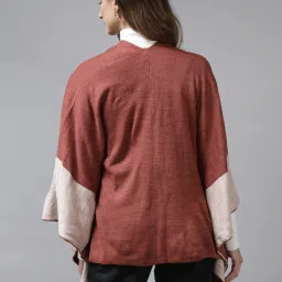 Cayman Rust & Beige Textured Poncho image 2