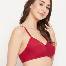 Clovia Maroon Floral Print Balconette Bra image 4