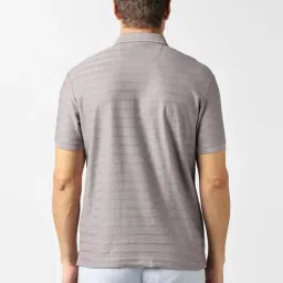 Van Heusen Grey Cotton Regular Fit Texture Polo T-Shirt image 2