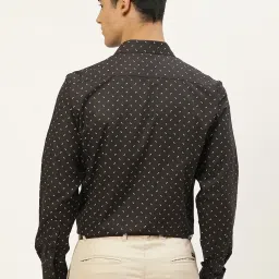 Sojanya Black Cotton Regular Fit Printed Shirt image 2