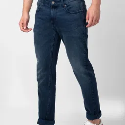 Spykar Blue Cotton Regular Fit Jeans image 3