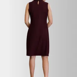 Fablestreet Maroon Mock Collar Shift dress image 2