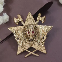 ADORN Men Gold-Toned Magestic Roar Lion FaceBrooch-image-20