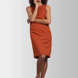 Fablestreet Rust Sleeveless Shift dress image 4