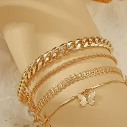 DressBerry Women 4 Gold-Plated Link Bracelet image 4