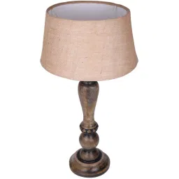 Homesake Eureka Beige Wooden Table Lamp with Bulb - Set of 1 image 3