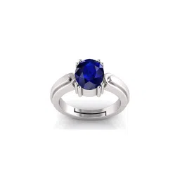 Pranjal Gems Unisex 7.25 Ratti Blue Sapphire Gemstone Studded Adjustable Finger Ring-picture-34