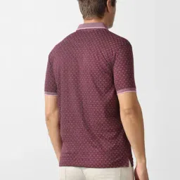 Van Heusen Purple Cotton Regular Fit Printed Polo T-Shirt image 2