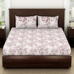 Spaces Abstract Brown 144 TC Cotton Double Bedsheet With 2 Pillow Covers-picture-17