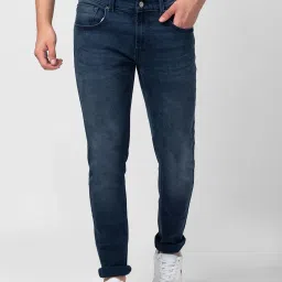 Spykar Bluish Grey Cotton Super Slim Fit Jeans image 1