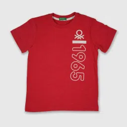 United Colors of Benetton Kids Red Regular Fit T-Shirt image 1