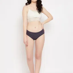 Clovia Wine Cotton Floral Print Hipster Panty image 4