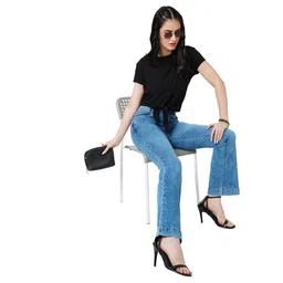 Kraus Jeans Women Flared High-Rise Light Fade Jeans image 3