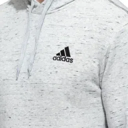 Adidas Grey Cotton Regular Fit Logo Printed Hooded Sweatshirts image 4