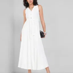 Annabelle By Pantaloons White Regular Fit Dress image 4