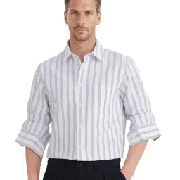 Rare Rabbit White Regular Fit Stripes Shirt-picture-35