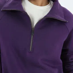 Femmella Purple Cotton Relaxed Fit Sweatshirt image 5