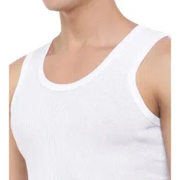 Dollar Bigboss White Cotton Regular Fit Derby Vests (Pack Of 3) image 5