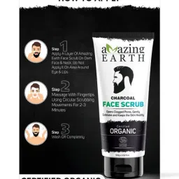 Amazing Earth Charcoal Face Scrub - 100 gm image 5