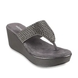 Mochi Gun Metal Thong Wedges image 1