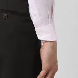 Van Heusen Pink Cotton Regular Fit Texture Shirt image 5